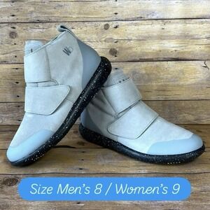 World Boots Lees Limestone blue Velcro Mid Top Sneakers Mens 8 Womens 9